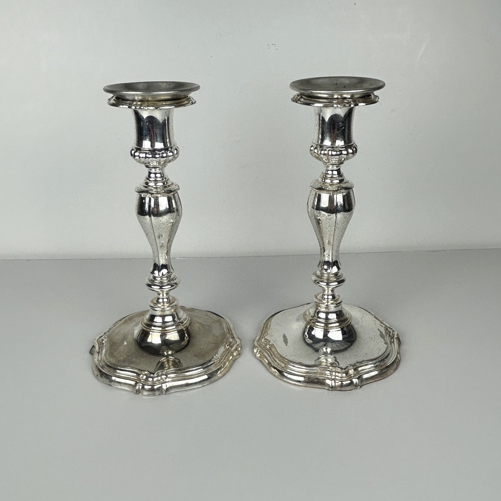 Vintage WMF‎ Candlestick Holders Silver Plated Made in England Set of Two